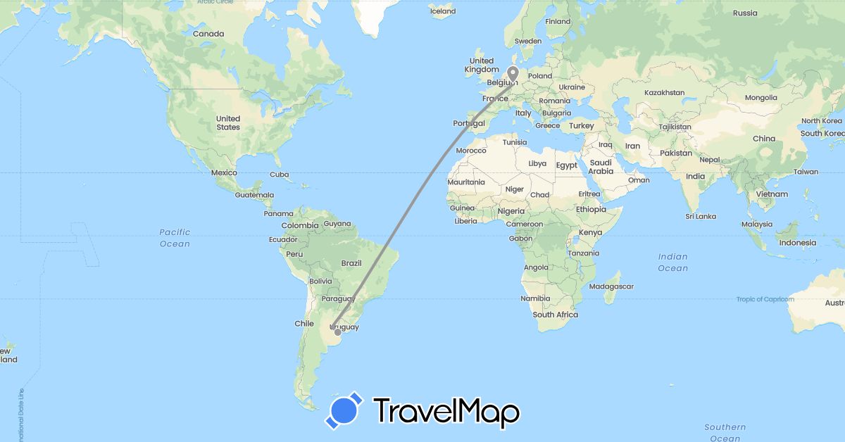 TravelMap itinerary: driving, plane in Argentina, Germany (Europe, South America)